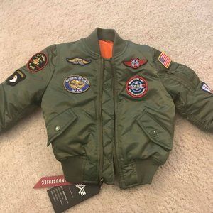 Alpha Industries Youth MA-1 Jacket w Patches SAGE